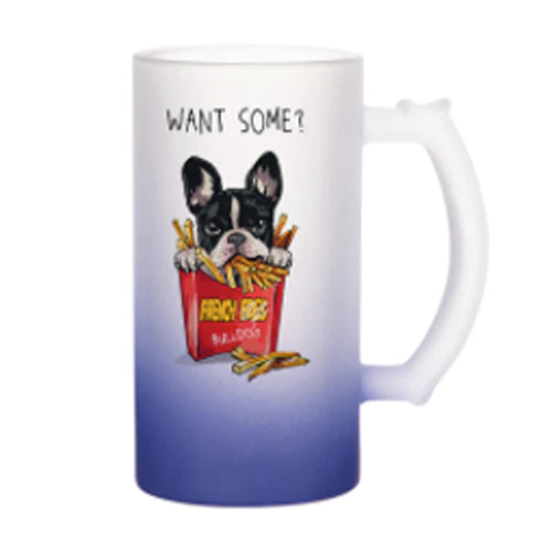 Personalised Blue Frosted 16oz Beer Stein