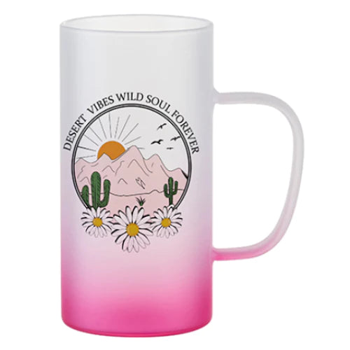 Personalised Pink Frosted 22oz Beer Stein