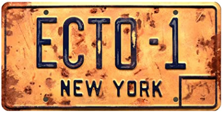 ECTO 1 Ghostbusters RUSTY License Plate Prop