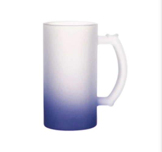 Personalised Blue Frosted 16oz Beer Stein