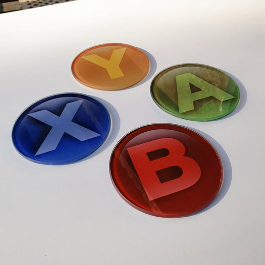 Glass Gaming Coasters - Set of 4